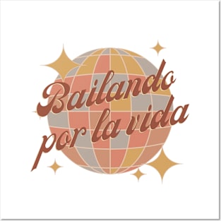 Bailando por la vida,  dancing through life, retro brown Posters and Art